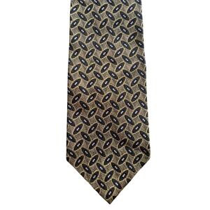 Tie Oscar de la Renta Menswear Necktie Geometric Oval Pattern Silk Tie